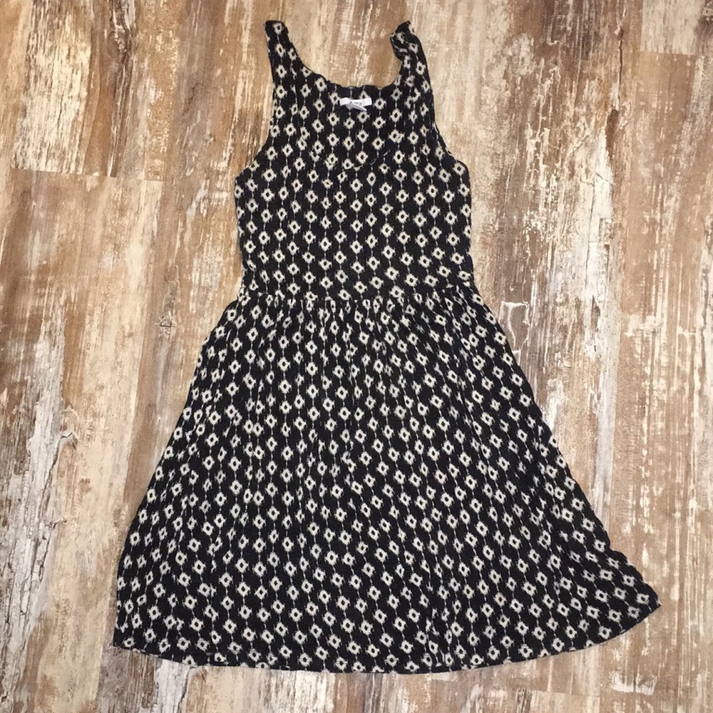 Bar III Black Ikat Skater Dress